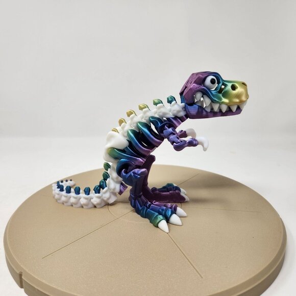 3D Printed Flexi Factory Articulated T- Rex Dinosaur Skeleton 5" x 8" - Picture 3 of 7